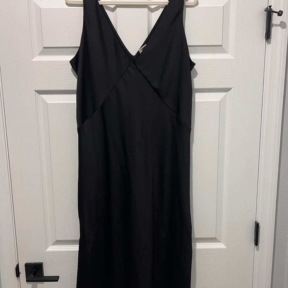 a new day Black Satin Dress sz XL